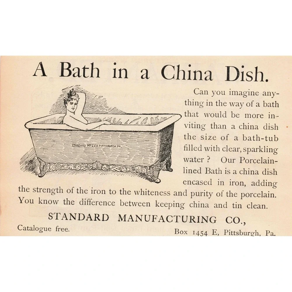 1892 Standard Manufacturing Co Porcelain Lined‎ Bath Tub Advertisement Vintage